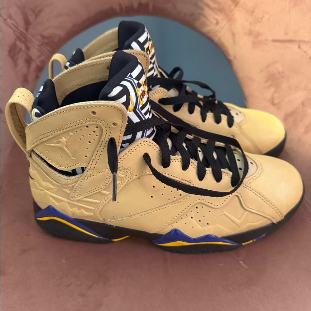 Jordan High Top Sneakers in Tan and Black - Picture 2 of 5